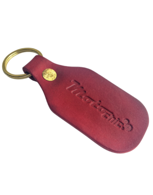 Quinn leather key ring MotoChic logo